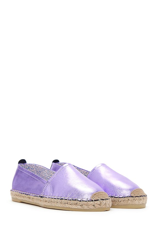 Kadın Lila Metalik Hasır Taban Espadril 23SFD205532 - 3