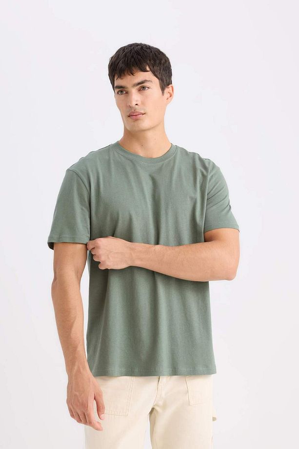 %100 Pamuk New Regular Fit Bisiklet Yaka Basic Düz Kısa Kollu Tişört V7699AZ24SP - 4