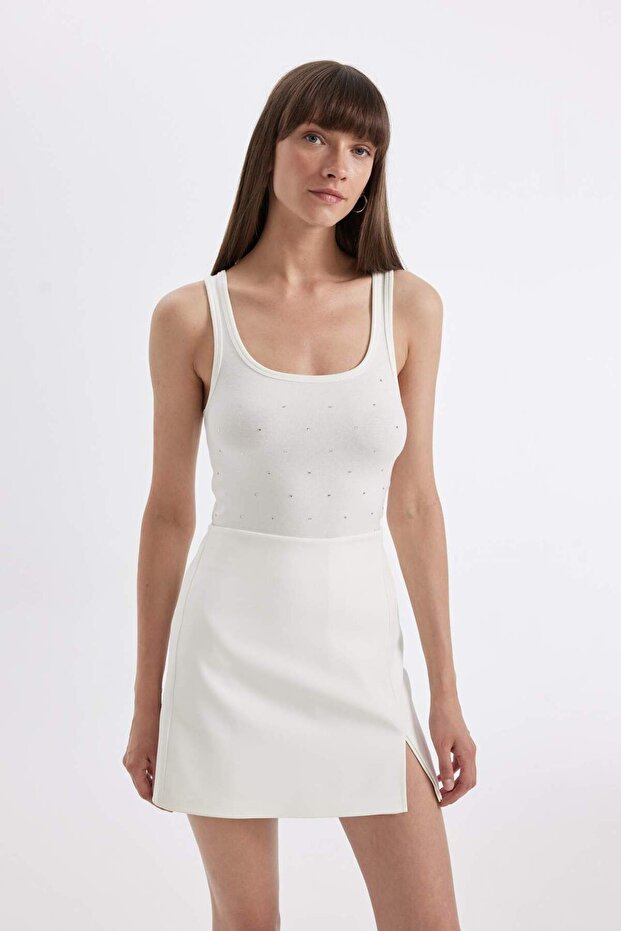 Slim Fit Slim Fit Striped Round Neck Ribbed Camisole Undershirt D1357Ax24Sm