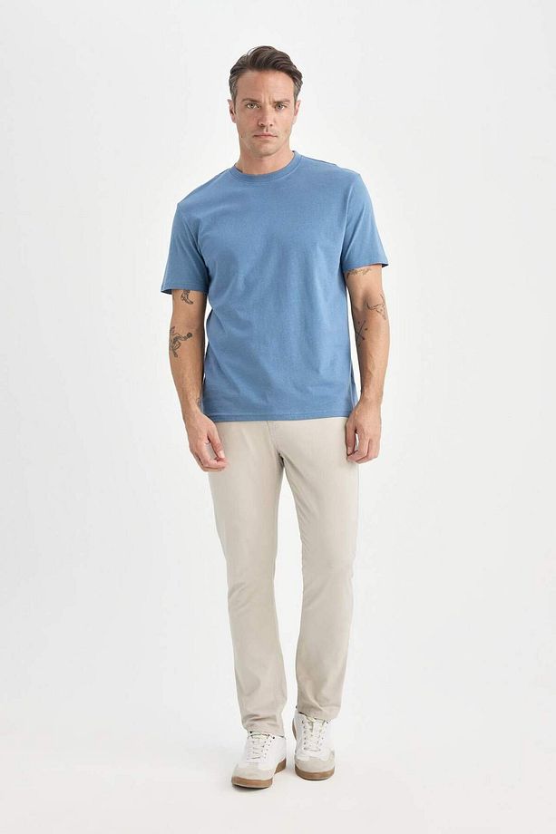 %100 Pamuk New Regular Fit Bisiklet Yaka Basic Düz Kısa Kollu Tişört V7699AZ25SP - 5