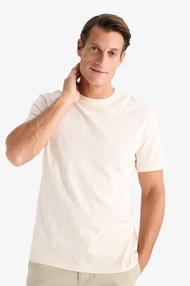 %100 Pamuk New Regular Fit Bisiklet Yaka Basic Düz Kısa Kollu Tişört V7699AZ24SP - 4