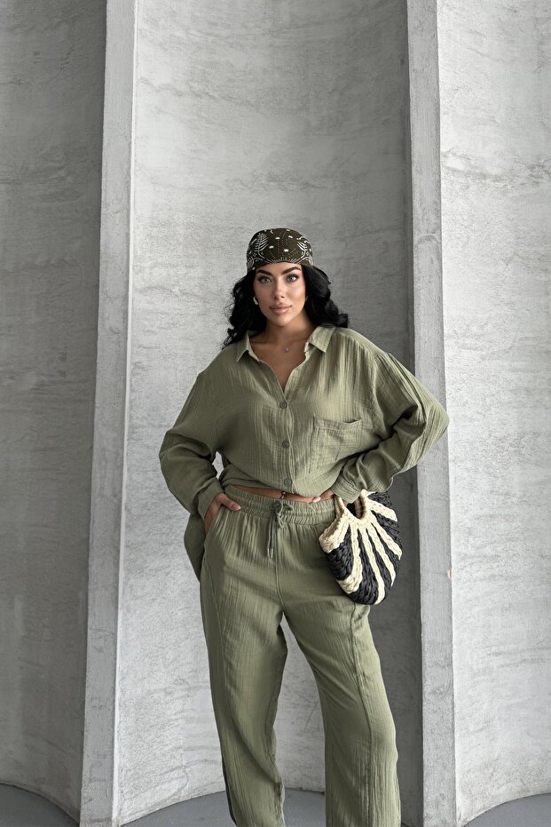 Coastal Muse Müslin Kumaş Oversize İkili Takım - 4