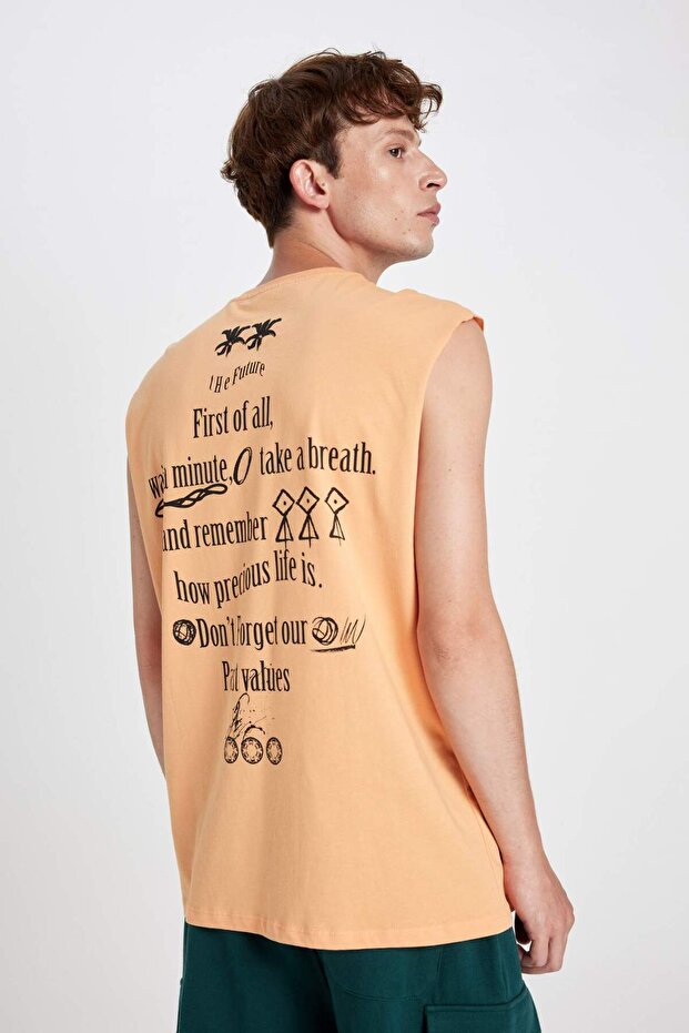 Boxy Fit Printed Crew Neck Undershirt C5051Ax24Hs