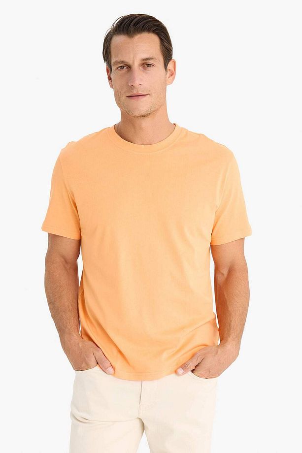 %100 Pamuk New Regular Fit Bisiklet Yaka Basic Düz Kısa Kollu Tişört V7699AZ24SP - 3