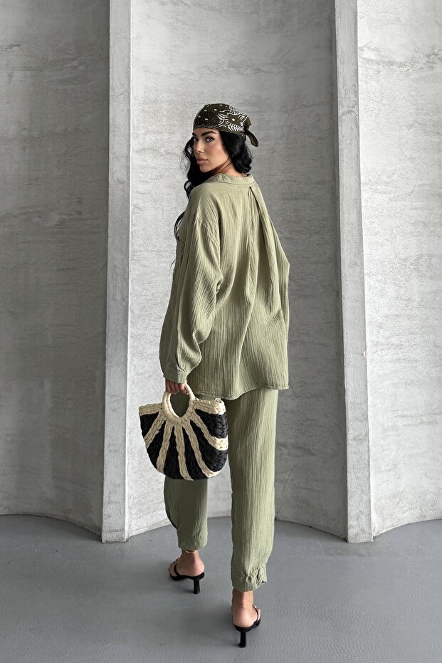 Coastal Muse Müslin Kumaş Oversize İkili Takım - 8