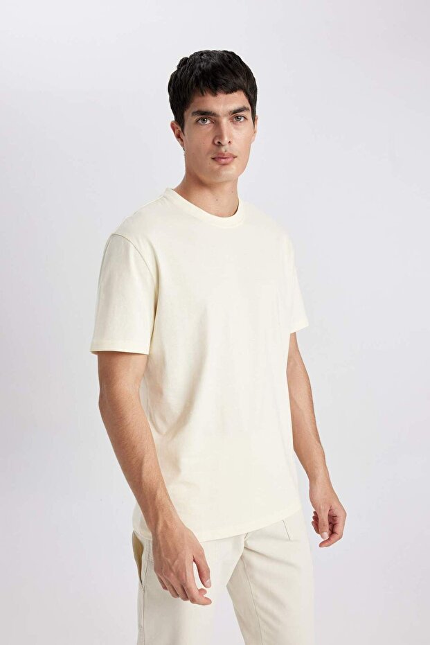 %100 Pamuk New Regular Fit Bisiklet Yaka Basic Düz Kısa Kollu Tişört V7699AZ24SP - 3