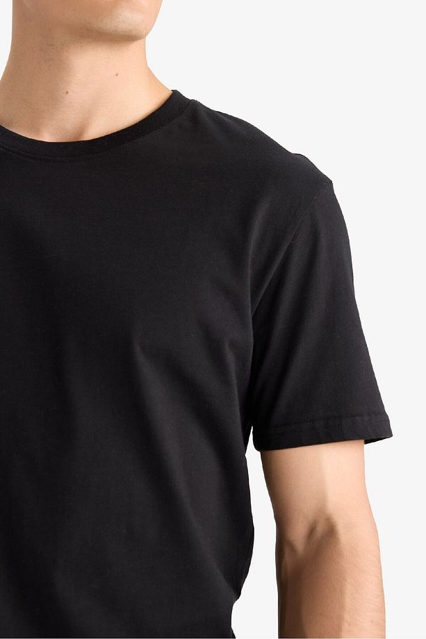 %100 Pamuk New Regular Fit Bisiklet Yaka Basic Düz Kısa Kollu Tişört V7699AZ24SP - 6