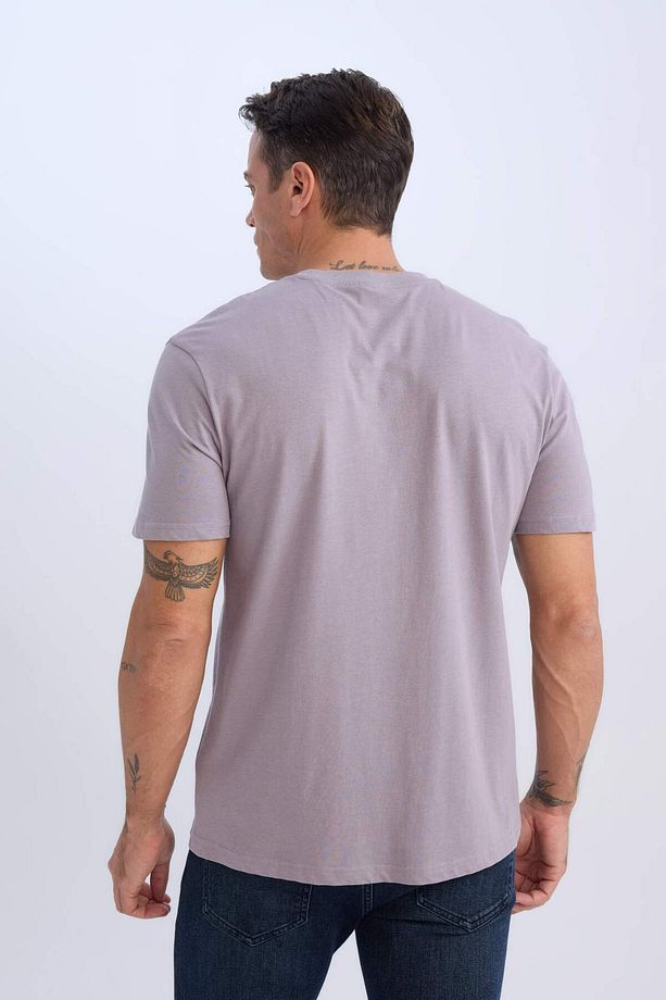 %100 Pamuk New Regular Fit Bisiklet Yaka Basic Düz Kısa Kollu Tişört V7699AZ25SP - 5