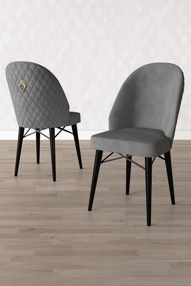 Calvin Siyah Mermer Desen 80x132 Mdf Açılabilir Mutfak Masası Takımı 6 Adet Sandalye - 4