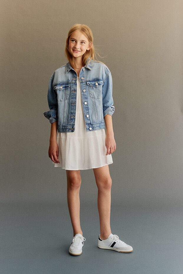 Pamuklu Krinkle Elbise - 2