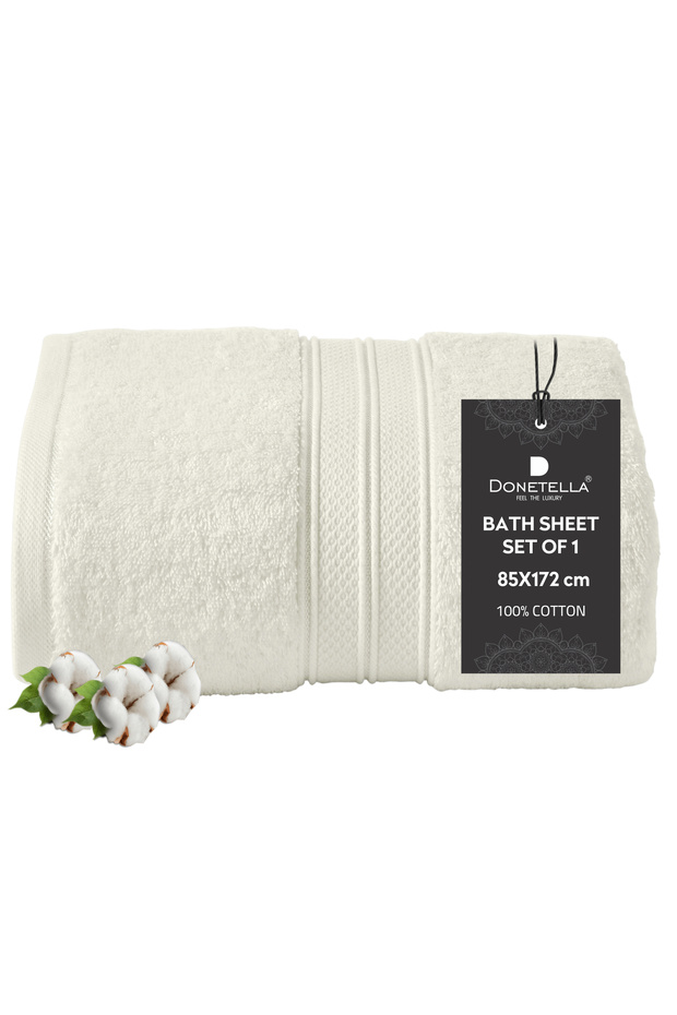1 - Pcs Premium Bath Sheet (85x172cm ) 600 GSM 100% Combed Cotton