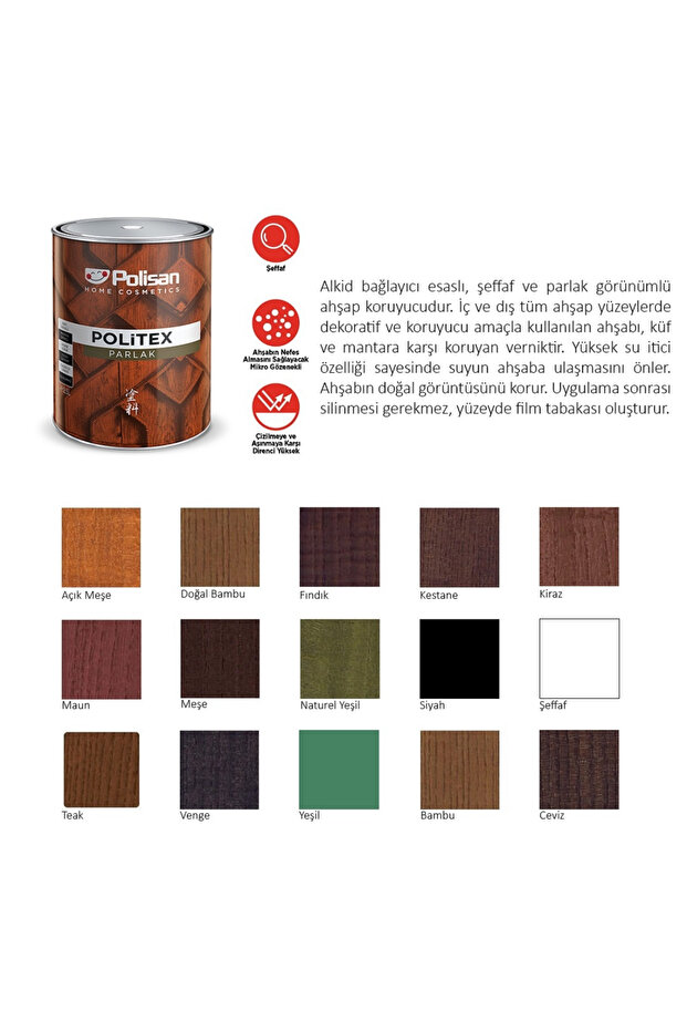 Politex Parlak Vernik Siyah - 2