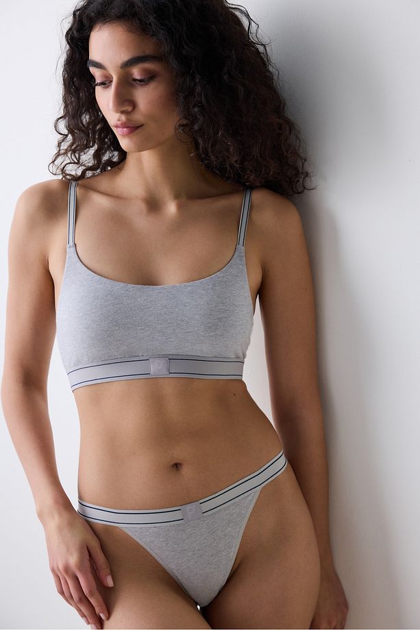 Removable Padded Bra Gri Üst - 1