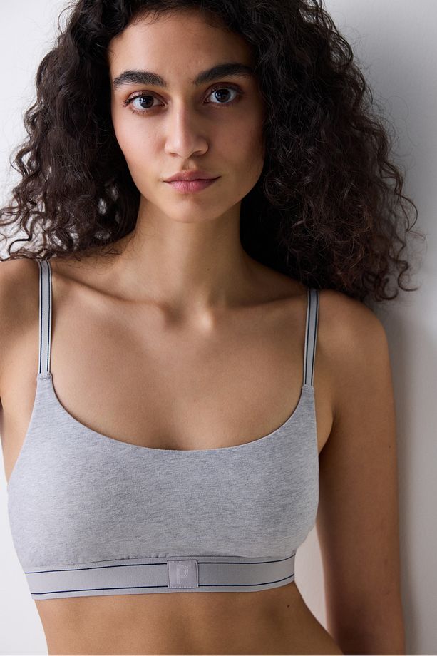 Removable Padded Bra Gri Üst - 4