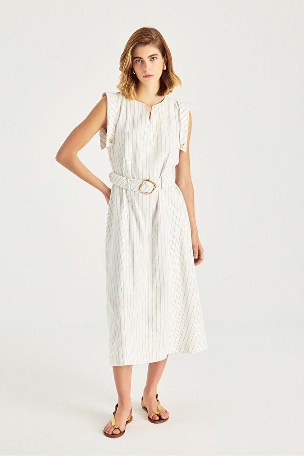 1733 Elbise Çizgili - 4