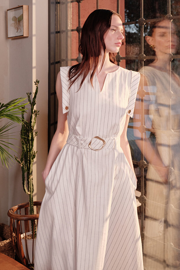 1733 Elbise Çizgili - 1