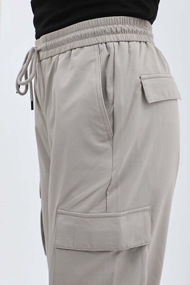 بنطلون كارغو من مزيج مطاطي - حجري - 5