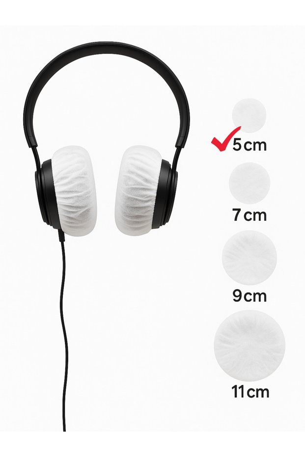 Ltd Edt. Disposable Earphone Cover, Earphone Case, Shoe Covers (Pack of 100) 5 cm (S) White, 50 Gsm