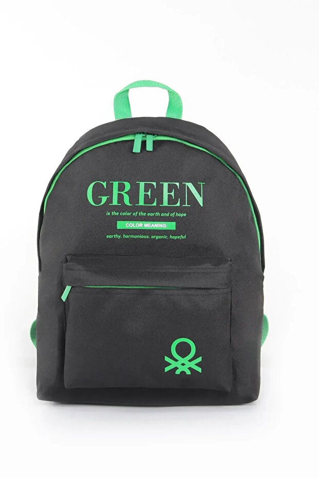 "Green" School Backpack Black / 03805