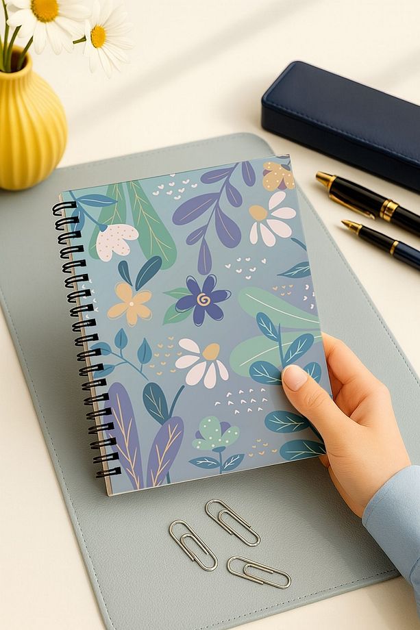 2'li Noktalı Defter Seti, A5 Boyutunda 50 Yaprak 100 Sayfa 2'li Set, Kelebek - 3