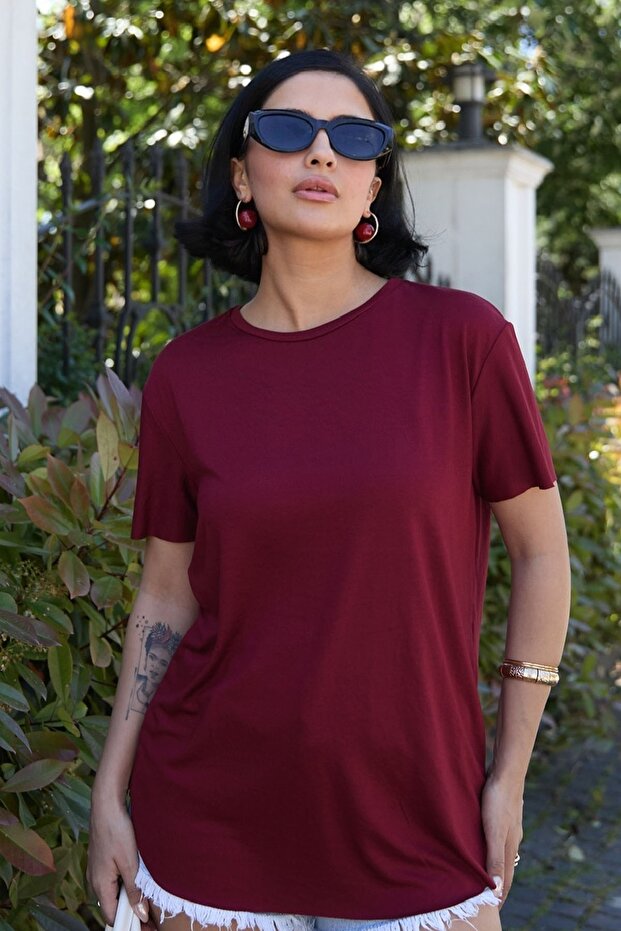 Düz Basic Tişört Kırmızı - 4