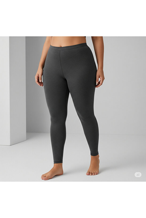 | Large Size Unisex Thermal Winter Jumbo Battal Size Leggings Anthracite