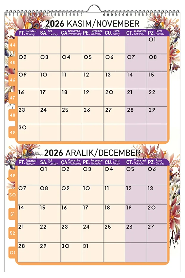 2026 DUVAR PLANLAMA TAKVİMİ-6 SAYFA 33X48 - 6