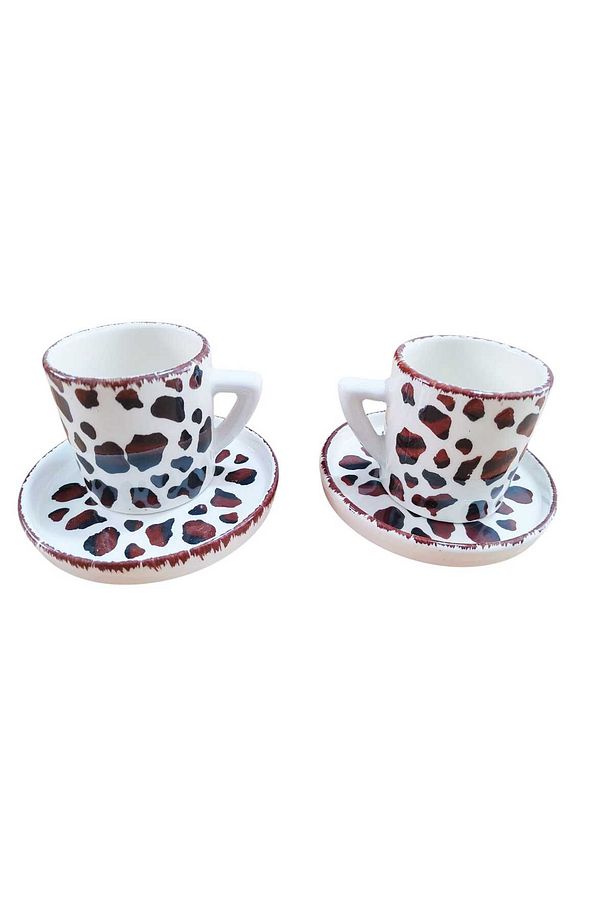 Kahve Fincanı Leopar Desenli 2 Kişilik 4 Parça 100 Ml/yeni - 2