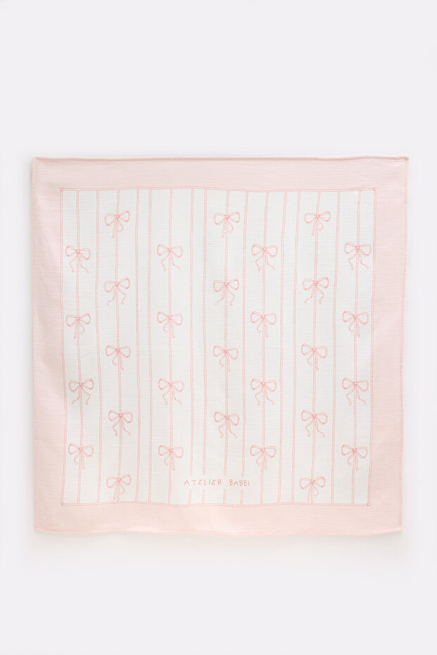 100% Cotton Double Layer Muslin Baby Blanket - Ribbon / Pink 100X100 cm
