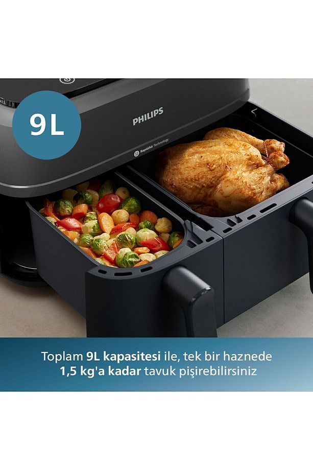 NA650 Versuni Çift Hazneli 3000 Serisi Çift Hazneli Airfryer, 3L + 6Litre LED EKRAN+ PişirmeKağıdı - 4