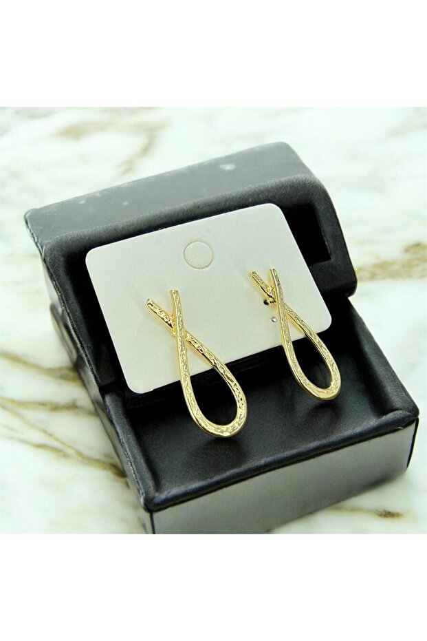 Patterned Ribbon Earrings - 1