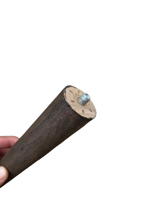 20 Cm Koyu Meşe Konik Ahşap Mobilya Koltuk Berjer Puf Komodin Ayağı 4 Adet Aparatlar Ve Vidalar - 3
