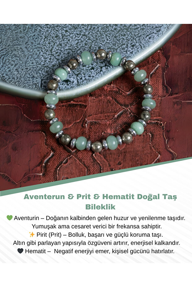 Certified Aventerun & Prit & Hematite Natural Stone Bracelet