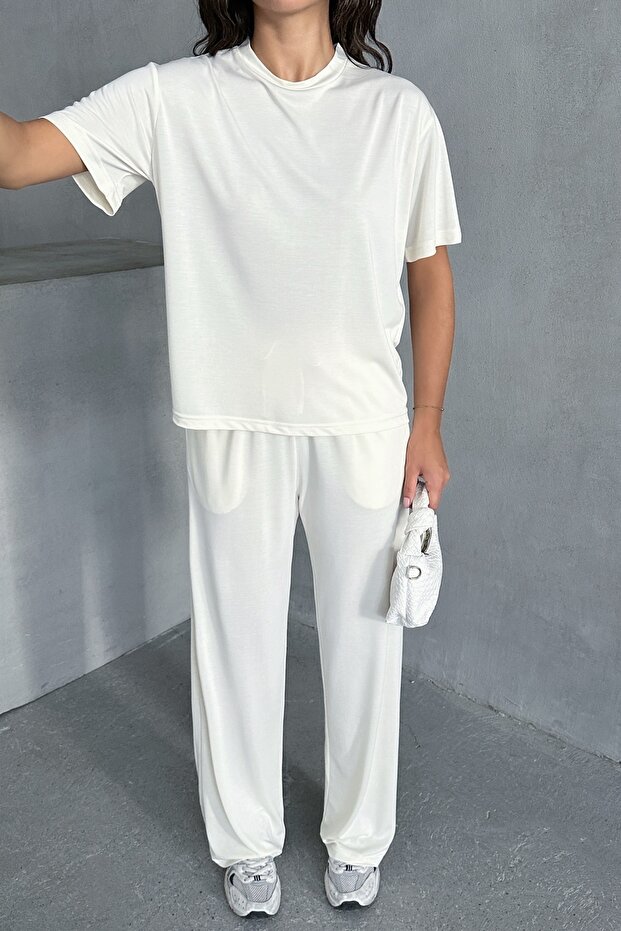 Women's Modal T-Shirt - Pants Two-Piece Set