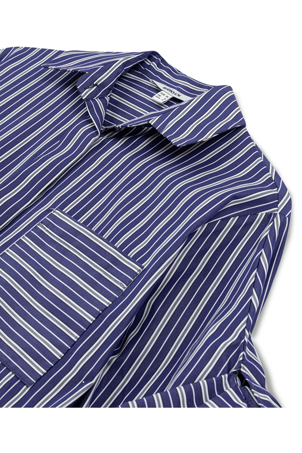 Çizgili poplin gömlek - 4