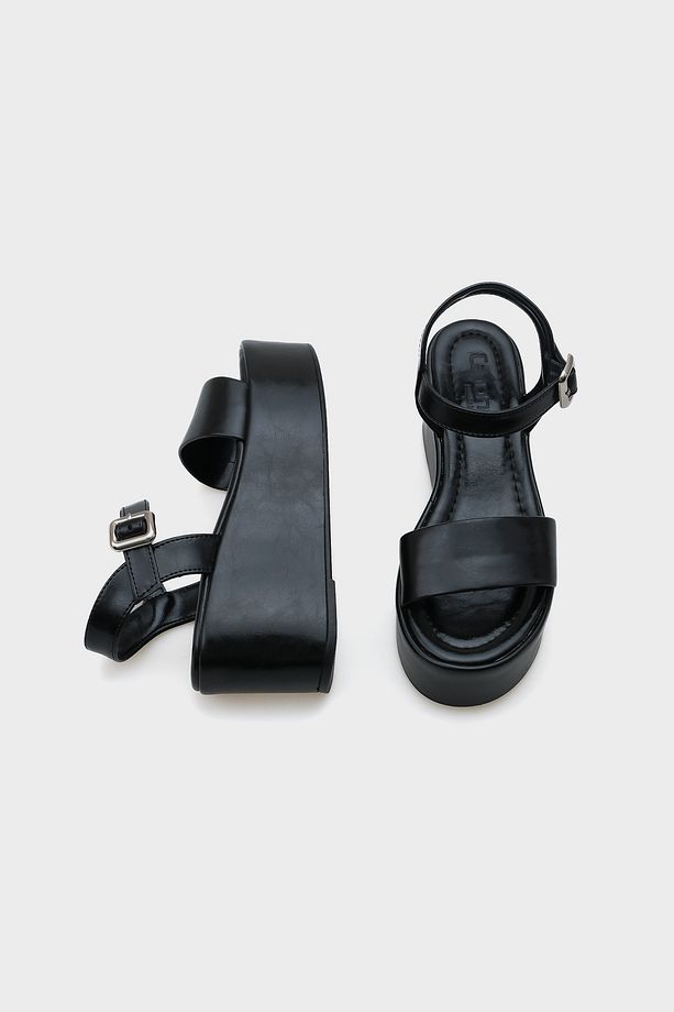 Donna Platform Tek Bantlı Kadın Sandalet - 4