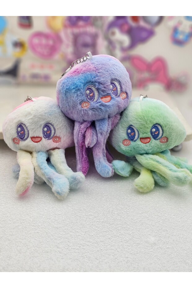 1Pc Cute Octopus Colorful Plush Keychain Car Bag Ornate Gift Toy Keychain