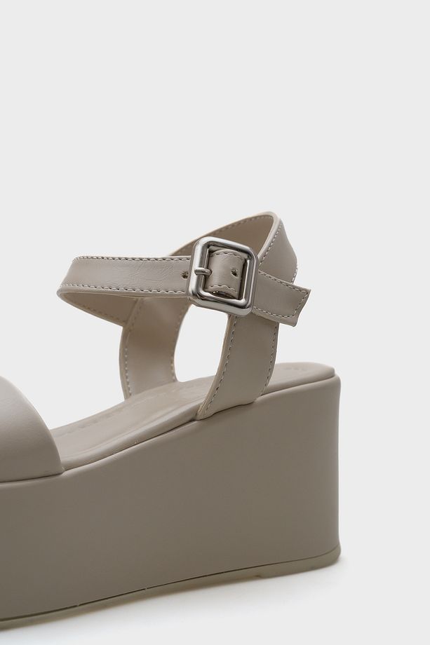 Donna Platform Tek Bantlı Kadın Sandalet - 5