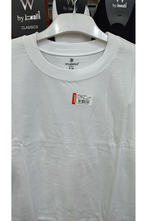 Men's White Combed Cotton Crew Neck Undershirt 6 Pack - 6