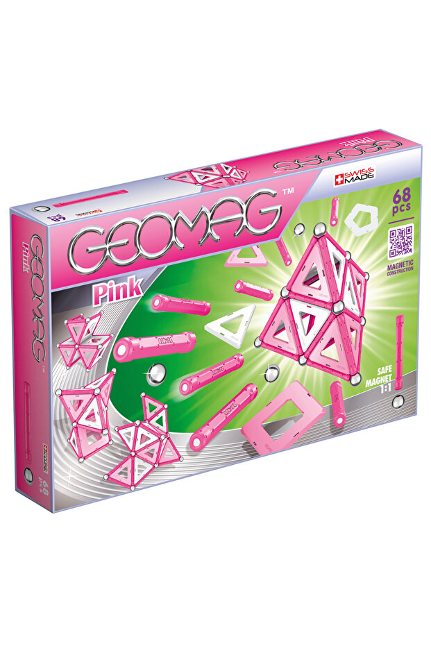Pink Panels Magnetic Construction STEM Toy 68pcs