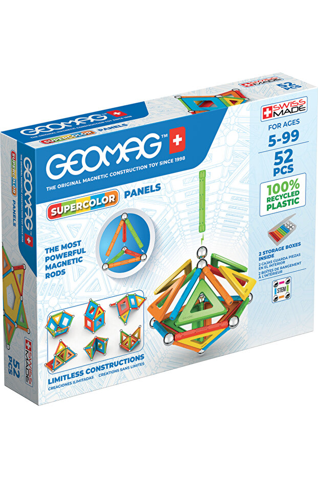 Supercolor Magnetic Constructions For Kids, Magnetic Toy, Green Collection 100% Recycled Plas