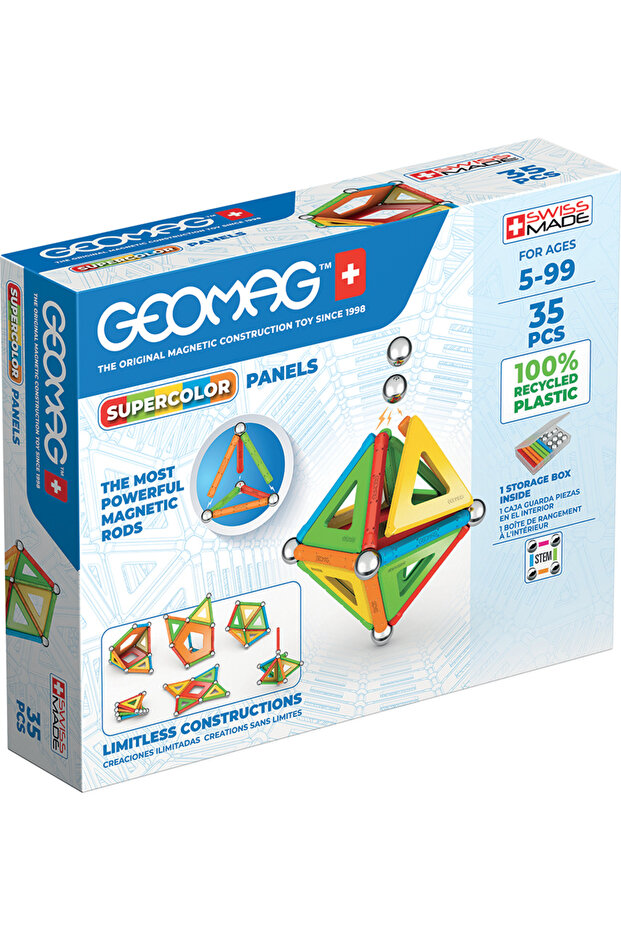 - Supercolor Magnetic Constructions for Kids, Magnetic Toy, Green Collection 100% Recycled Pl