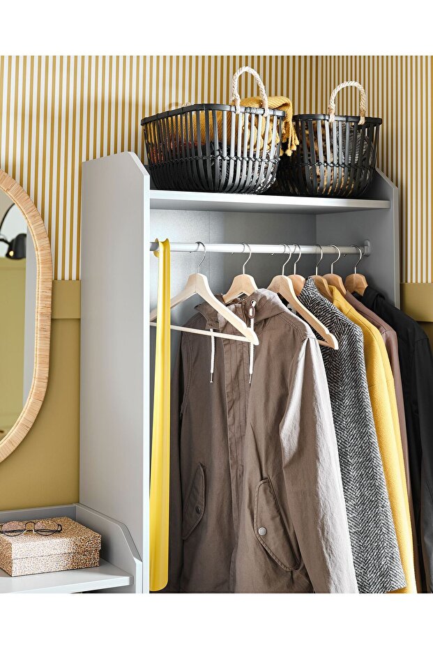 açık dolap, gri, 70x199 cm - 3