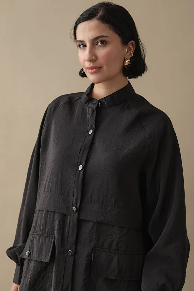Modal Black Cap with Pocket - 5