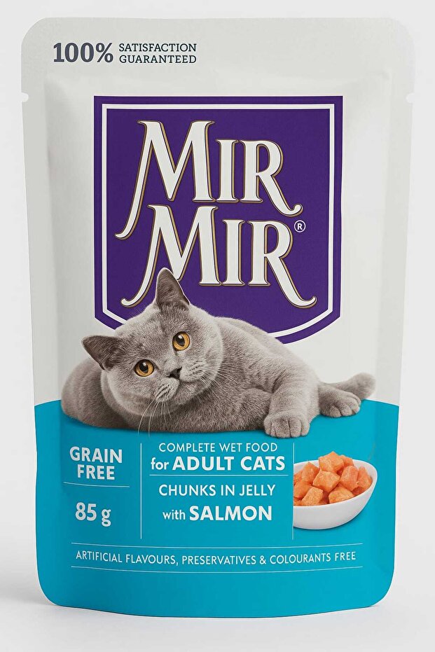 MIR MIR JÖLE İÇİNDE SOMONLU YAŞ MAMA 85 GR(24 ADET) - 1