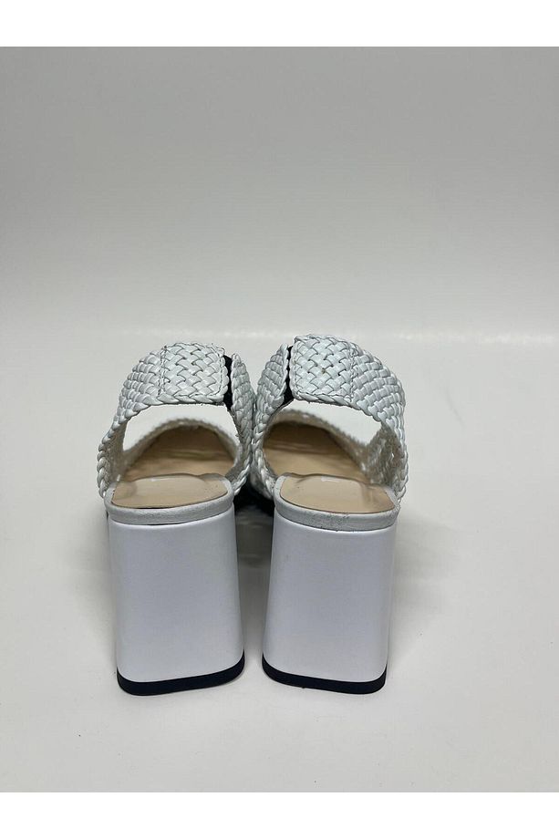Örgü kalın topuklu stiletto ayakkabı - 6