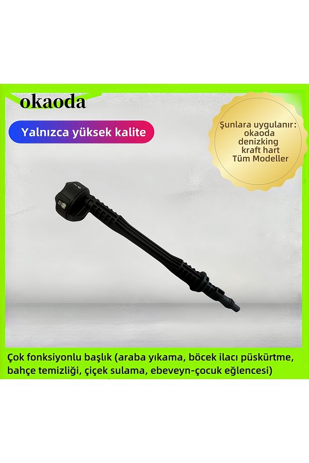 Yüksek basınçlı araba yıkama makinesi aksesuarları, uzatma çubuğu 6 fonksiyonlu başlık - 1
