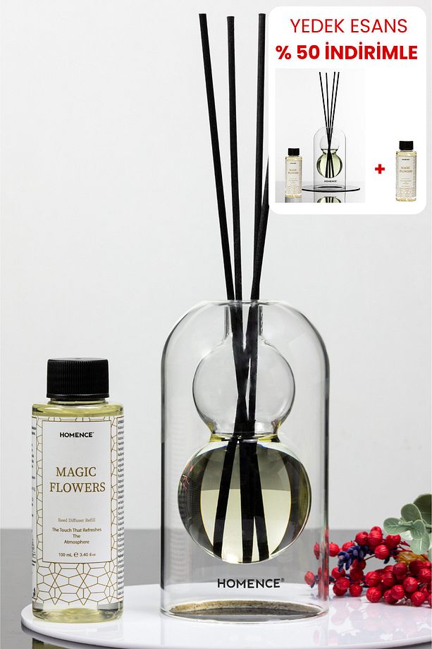 Magic Flowers Sihirli Çiçekler Çiçeksi Bambu Çubuklu Oda Kokusu Dekoratif Şişeli 100ml Refill - 4