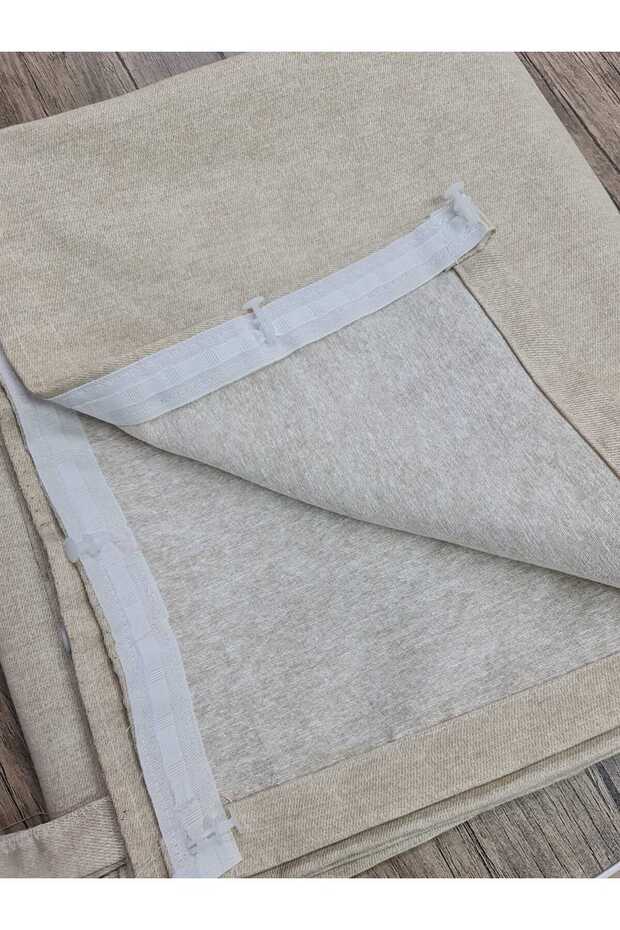 Lüks 1.Sınıf Kornişli Bej Balkon Perdesi En X Yükseklik Ölçülerle - 3