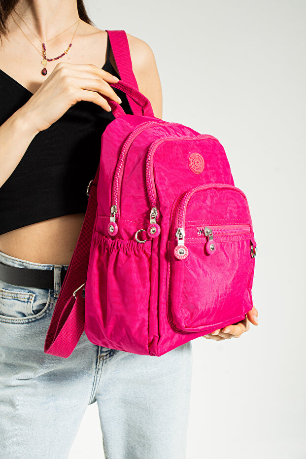 حقيبة ظهر من القماش المجعد - 2